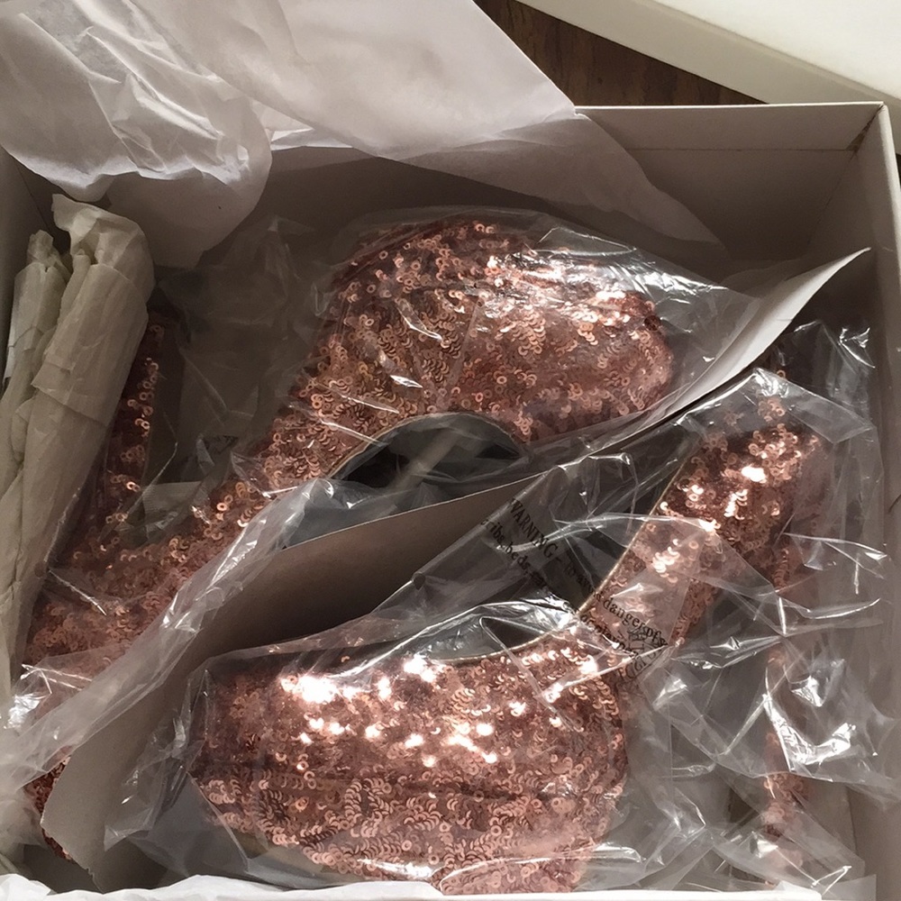 Steve Madden P-Rebaa Rose Gold Sequin Pump 7.5 - Picture 2 of 4